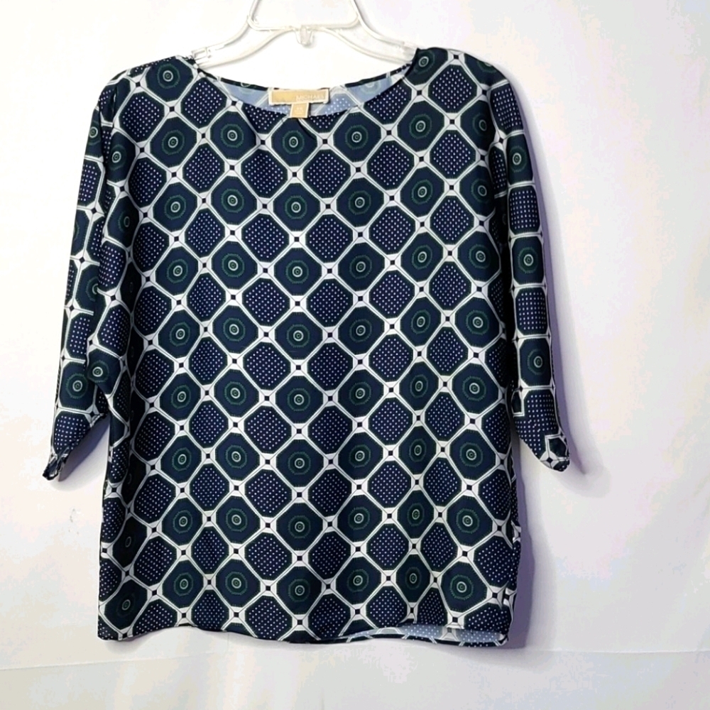 Michael Kors crew neck wide sleeve blouse top XS